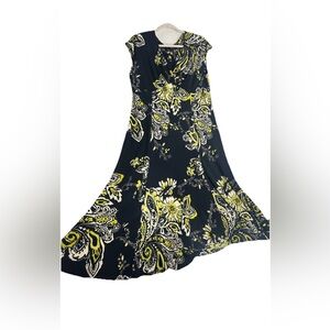 Jones New York Black and Yellow Maxi Dress